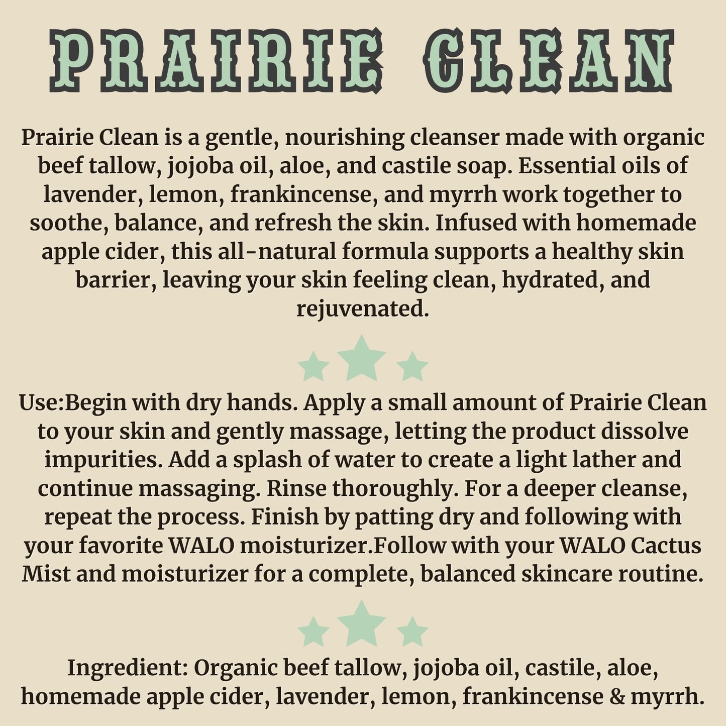 Prairie Clean (Natural Face Wash)